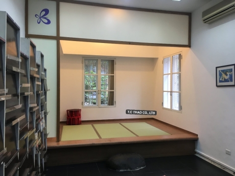 Phòng ngủ theo phong cách Nhật Bản với thảm chiếu Tatami