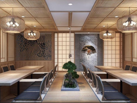 Thảm chiếu Tatami trong nhà hàng Takashi Sushi !