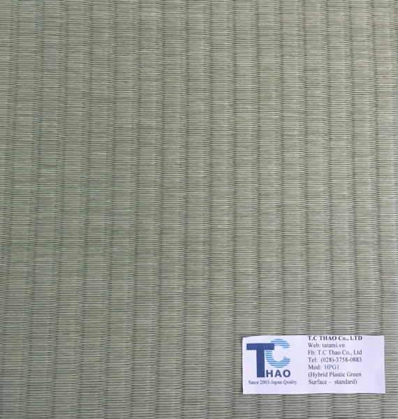 Thảm chiếu Tatami Nhựa Hybrid - màu xanh - loại có viền
